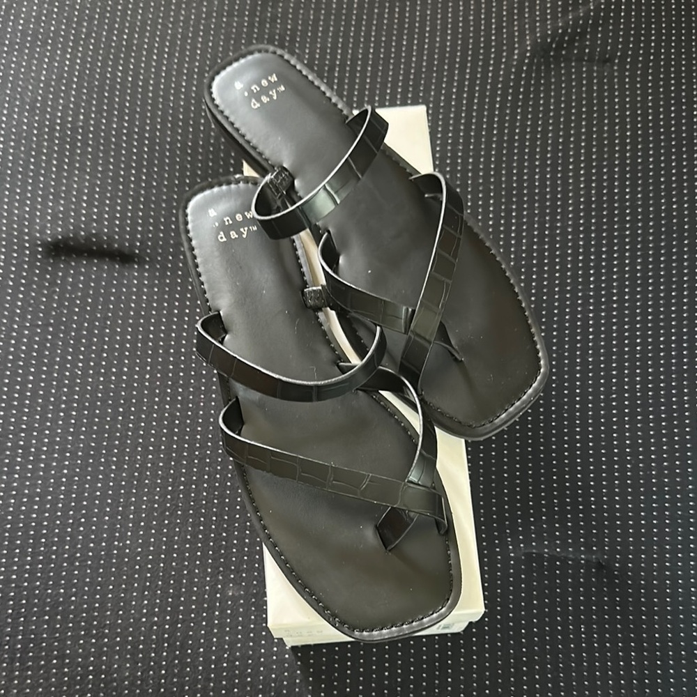 A New Day Black Minimalist Sandals